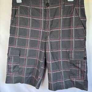 Tony Hawk Cargo Shorts Gray with Red Accents Boys Sz 16